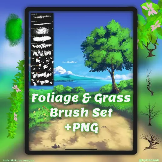 FREE Foliage & Grass Brush Set! — Procreate brush
