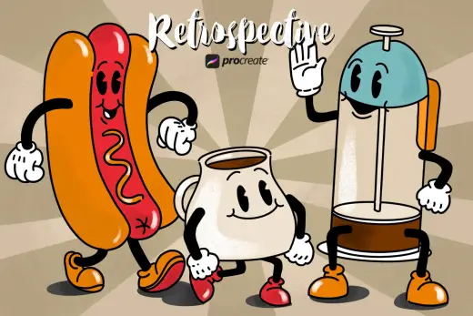 Retrospective Procreate brush — Procreate brush