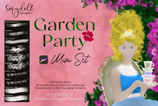 New Garden Party Mini-Set — Procreate brush