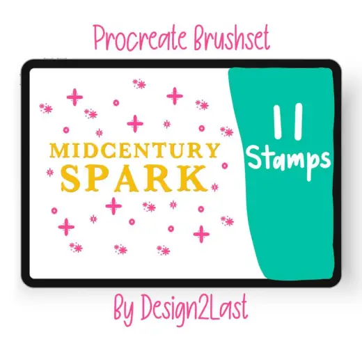 D2L Brush set  Mid Century Spark Stamps — Procreate brush