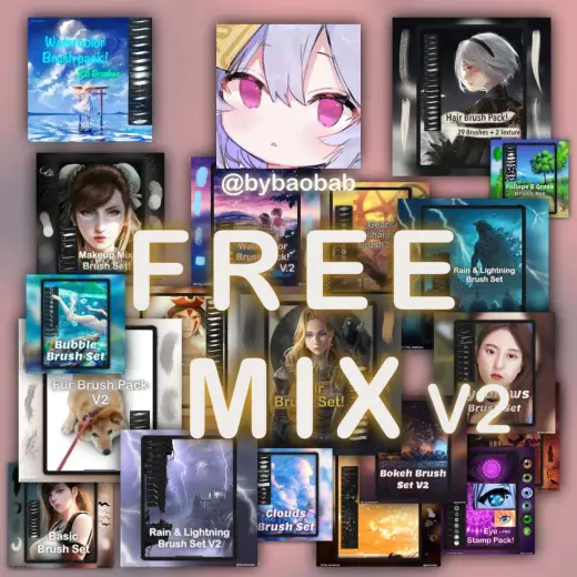 FREE Mix V2 bybaobab! — Procreate brush