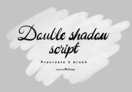 Double shadow script brush — Procreate brush