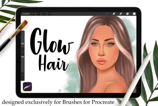 Glow Hair brush! — Procreate brush