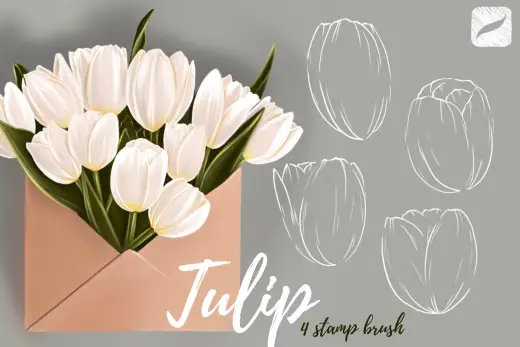 Tulips brush set — Procreate brush
