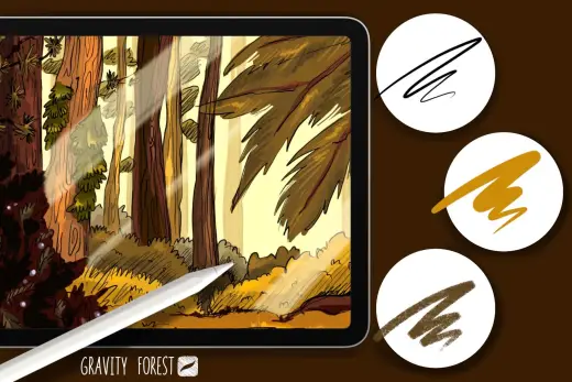 Gravity forest brush set — Procreate brush