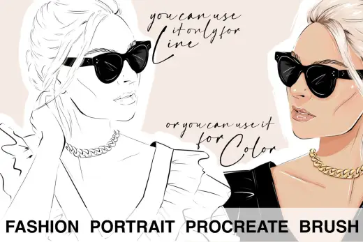 Fashion portrait procreate brush FREE — Procreate brush