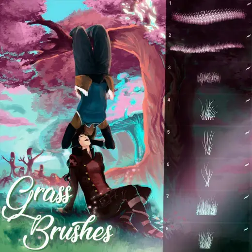 Grass Brushes (Free) — Procreate brush