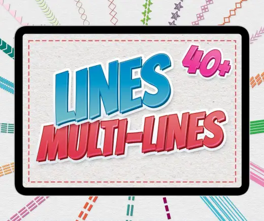 Dashed Lines Brush Set — Procreate brush