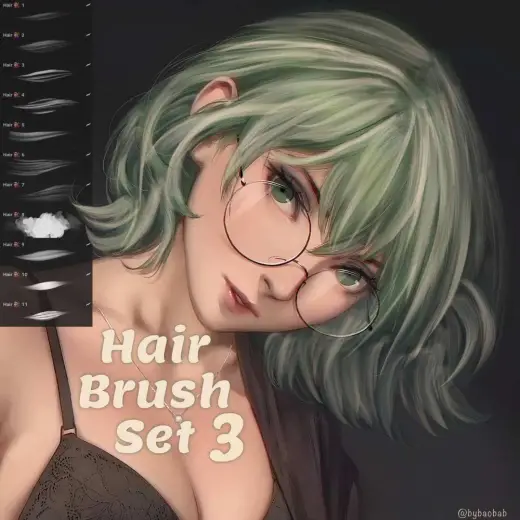 FREE Hair Brush Set V3 — Procreate brush