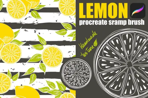 LEMON procreate stamp brush free — Procreate brush