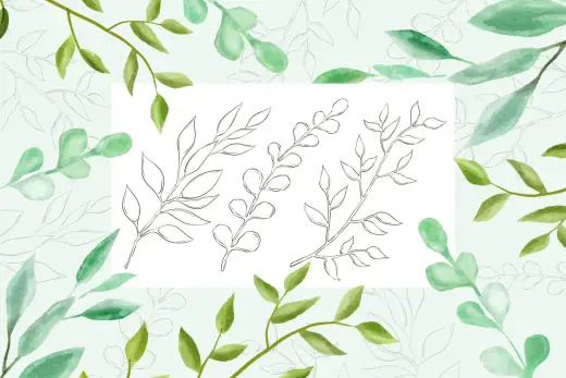 3 Herbs procreate stamp brush free — Procreate brush