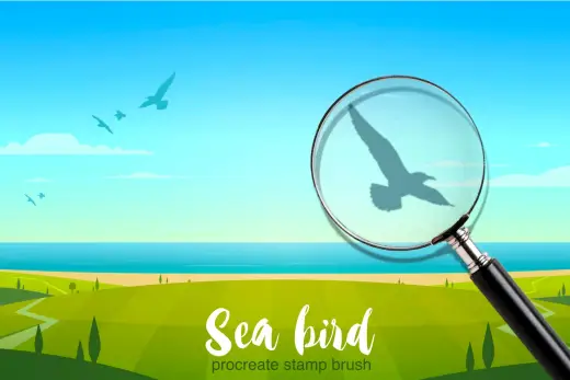 Sea Bird free stamp BRUSH — Procreate brush