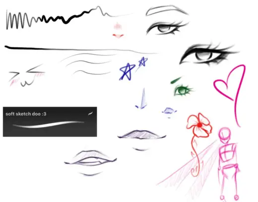 Soft sketch + lineart brush — Procreate brush