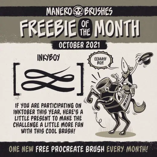 Inktober brush! | Freebie of the Month — Procreate brush