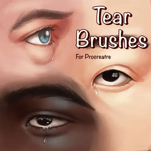 Tear/Water Drop Brushes (free) — Procreate brush