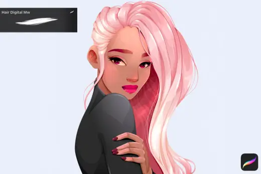 Hair digital brush FREE — Procreate brush