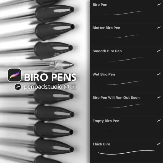 Free Biro Pens — Procreate brush