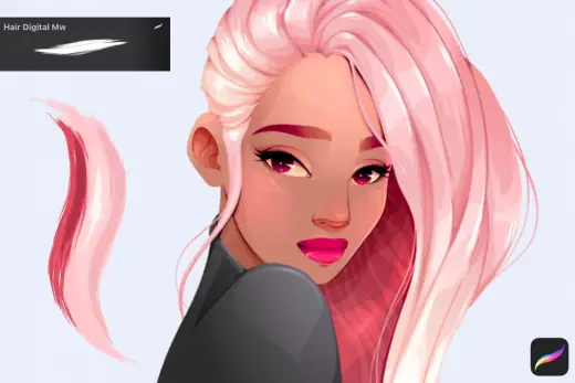 Hair digital procreate brush FREE — Procreate brush
