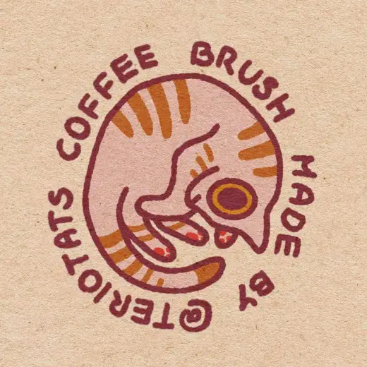 Monoline brush made from coffee beans — Procreate brush
