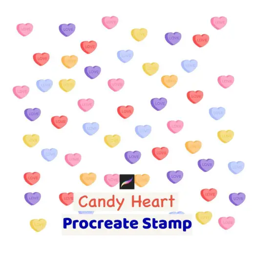 Free candy Heart Stamp — Procreate brush