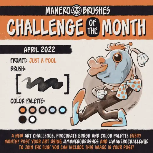 Art Challenge + FREEBIES! April 2022 — Procreate brush