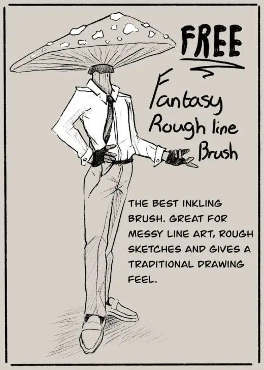 (FREE) fantasy rough line brush — Procreate brush