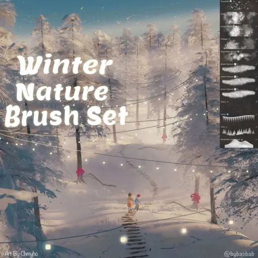 FREE Winter Nature Brush Set! — Procreate brush