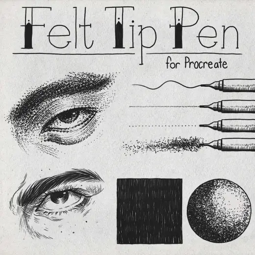 Felt Tip Pen Brush Pack (free) — Procreate brush