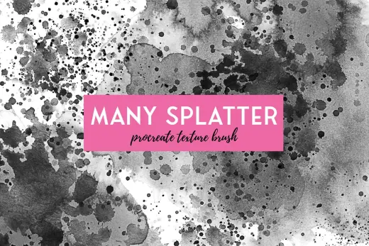 Many splatter FREE procreate brush — Procreate brush