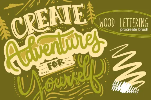 Wood Lettering procreate brush FREE — Procreate brush