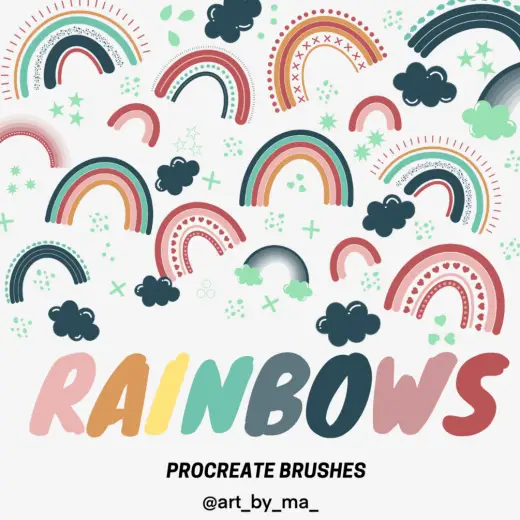 Rainbow Brushes for Procreate — Procreate brush