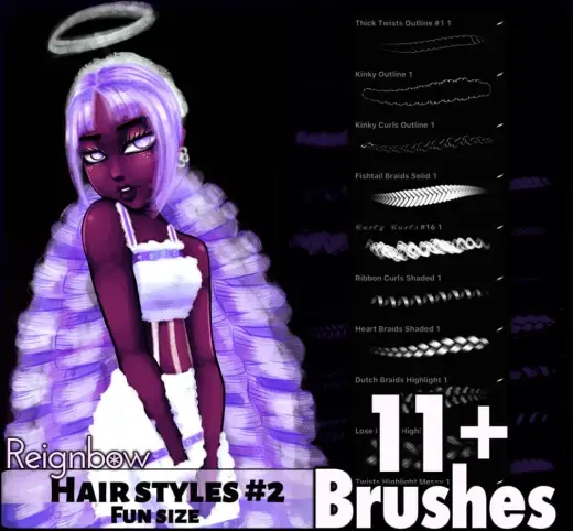 Hair Style Brushes — Procreate brush