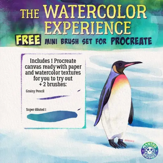 The Watercolor Experience FREE Mini Brush Set for Procreate — Procreate brush