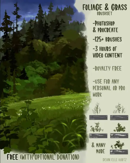 Foliage & Grass Brushset — Procreate brush