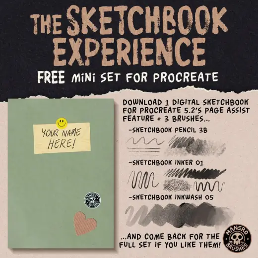 The Sketchbook Experience FREE Mini Set for Procreate — Procreate brush