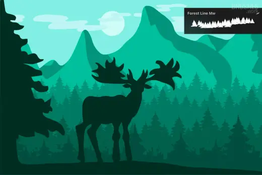 Forest line Procreate brush for FREE — Procreate brush