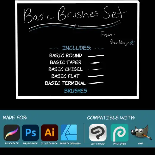 Basic Brushes Starter Pack — Procreate brush