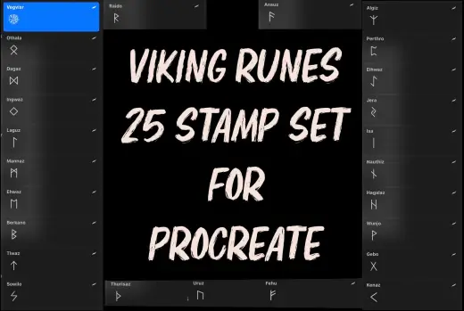Viking Runes Procreate Stamp Set — Procreate brush