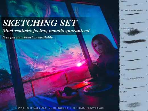 Essential- Realistic Sketching Brushes For Procreate — Procreate brush