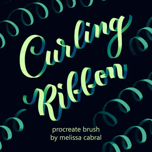 Curling ribbon — Procreate brush