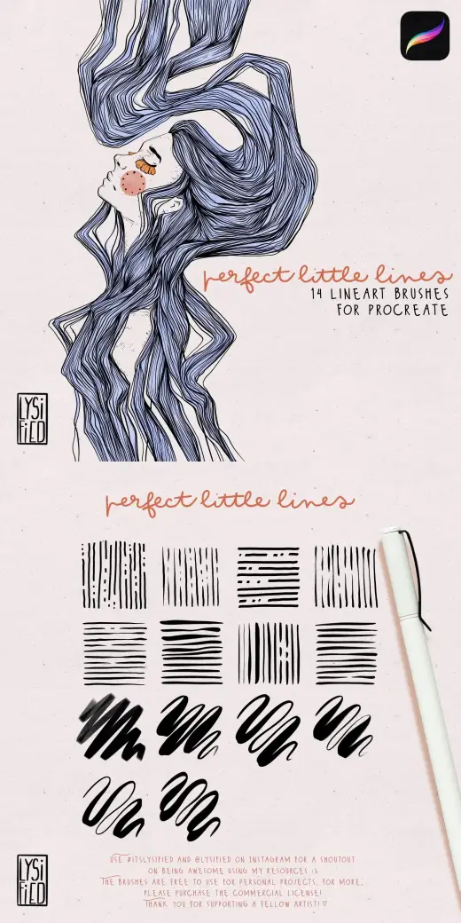 Perfect little lines – 14 FREE lineart brushes for Procreate — Procreate brush
