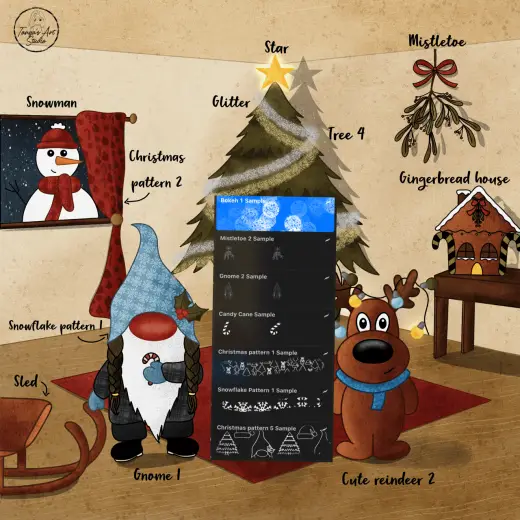 TAS Christmas brush sets for Procreate. Free sample set of 6 brushes. — Procreate brush