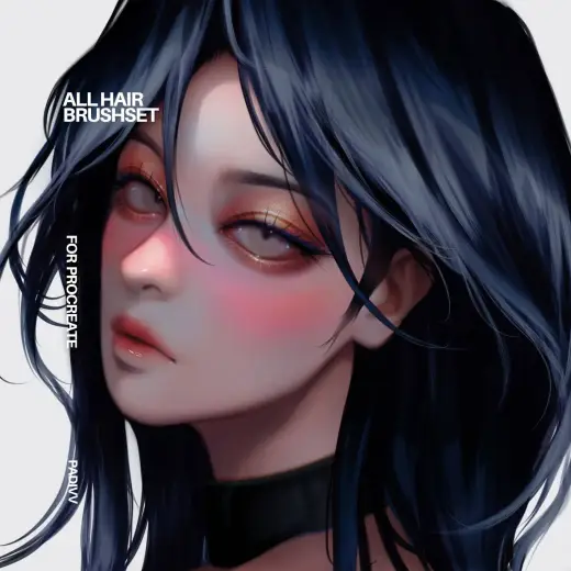 padivv Hair Painting Brushset — Procreate brush