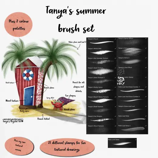 Tanya’s summer brush set for Procreate – FREE SAMPLE — Procreate brush