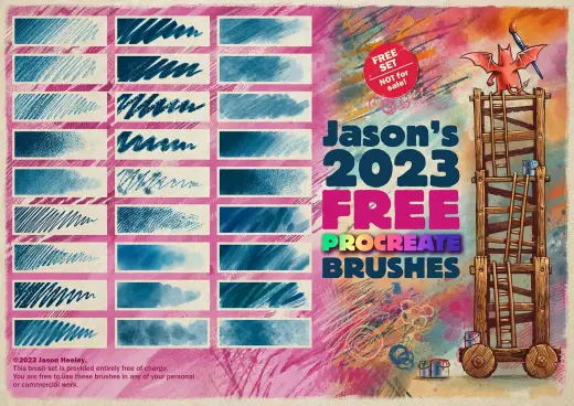 Jason’s 2023 FREE Procreate Brushes — Procreate brush