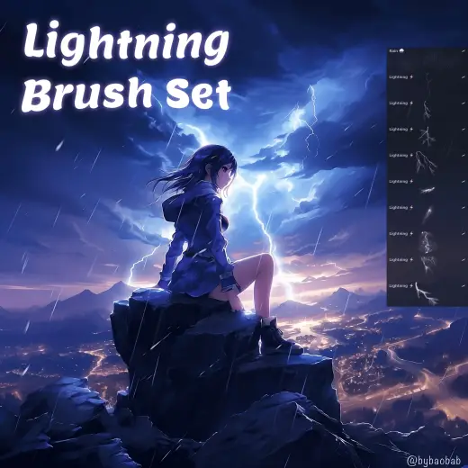 FREE Lightning Brush Set for Procreate! — Procreate brush