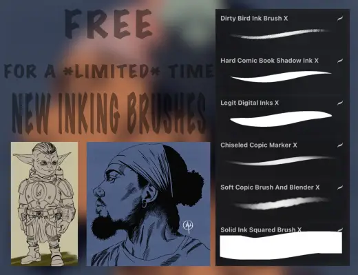 FREE New Ink Brushes — Procreate brush