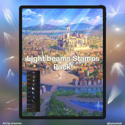 FREE Light Beams Stamps Pack for Procreate! — Procreate brush