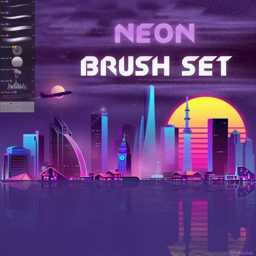 FREE Neon Brush Set for Procreate! — Procreate brush