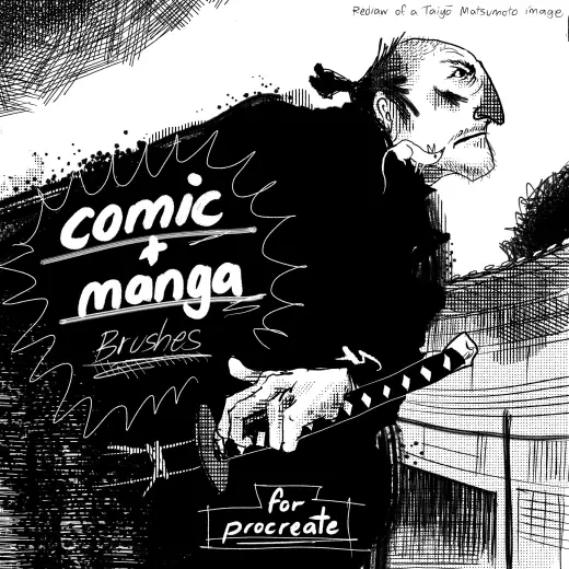 Comic and Manga inspired Procreate brush set — Procreate brush